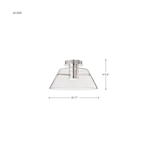 Main product image of Edmond 17 Inch LED Semi Flush Polished Nickel w/ Clear Glass