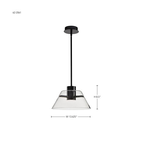 Main product image of Edmond 14 Inch LED Pendant Matte Black w/ Clear Glass