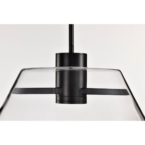Main product image of Edmond 17 Inch LED Pendant Matte Black w/ Clear Glass