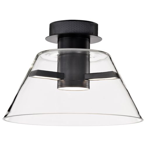 Main product image of Edmond 14 Inch LED Semi Flush Matte Black w/ Clear Glass