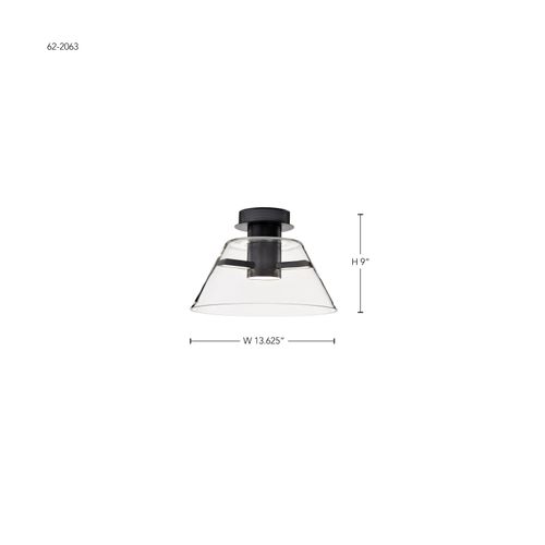 Main product image of Edmond 14 Inch LED Semi Flush Matte Black w/ Clear Glass
