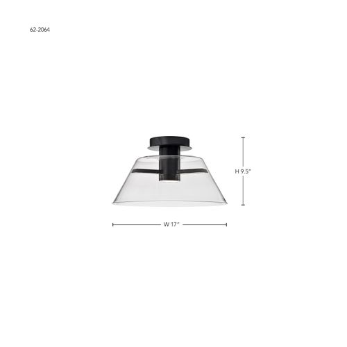 Main product image of Edmond 17 Inch LED Semi Flush Matte Black w/ Clear Glass