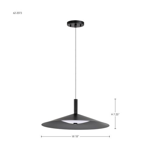 Main product image of Corrine 18 Inch LED Pendant Matte Black 3K/4K/5K CCT Selectable