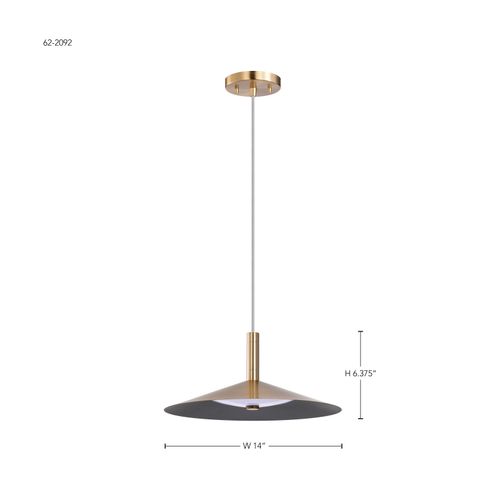 Main product image of Corrine 14 Inch LED Pendant Burnished Brass 3K/4K/5K CCT Selectable