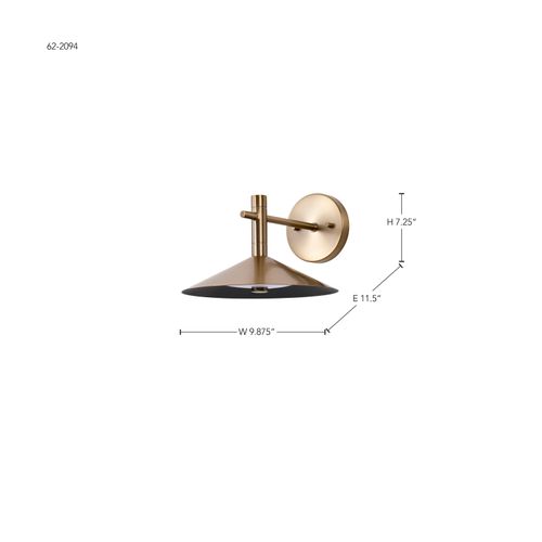 Main product image of Corrine 10 Inch LED Wall Sconce Burnished Brass 3K/4K/5K CCT Selectable