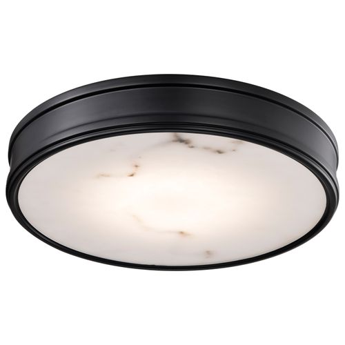 Main product image of Kendall 14 Inch LED Flush Mount Matte Black w/ Alabaster Glass
