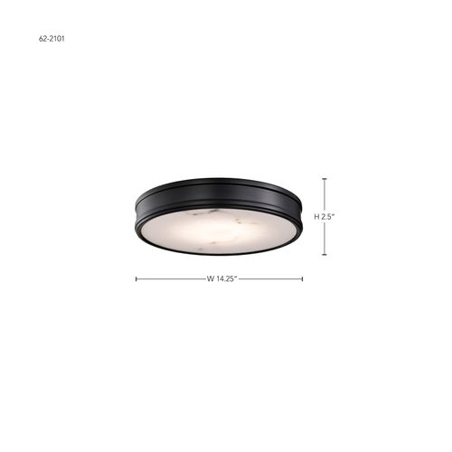 Main product image of Kendall 14 Inch LED Flush Mount Matte Black w/ Alabaster Glass