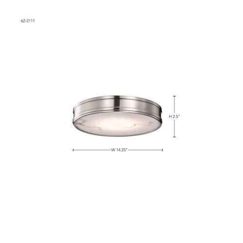 Main product image of Kendall 14 Inch LED Flush Mount Brushed Nickel w/ Alabaster Glass