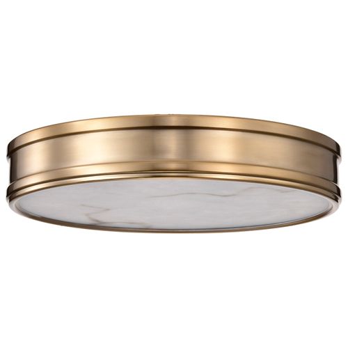 Main product image of Kendall 14 Inch LED Flush Mount Burnished Brass w/ Alabaster Glass