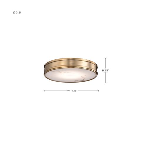 Main product image of Kendall 14 Inch LED Flush Mount Burnished Brass w/ Alabaster Glass