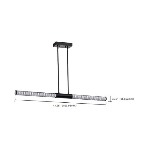 Main product image of Kingsport 44 Inch LED Island Pendant Matte Black Acrylic Lens