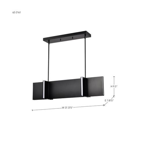 Main product image of Blaine 38 Inch LED Island Pendant Matte Black Acrylic Lens