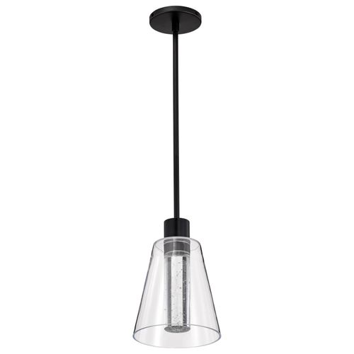 Main product image of Aura 7 Inch LED Pendant Matte Black K9 Bubble Crystal 3000K CCT