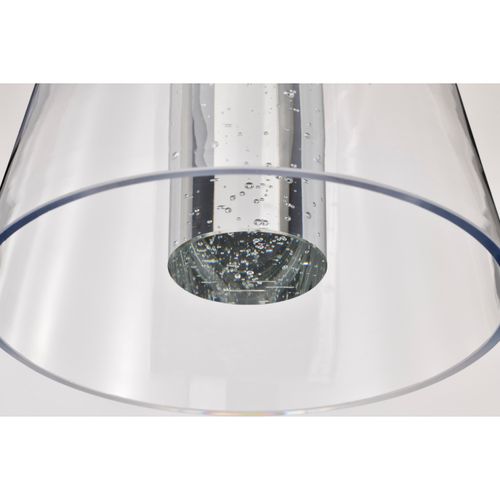 Main product image of Aura 7 Inch LED Pendant Matte Black K9 Bubble Crystal 3000K CCT