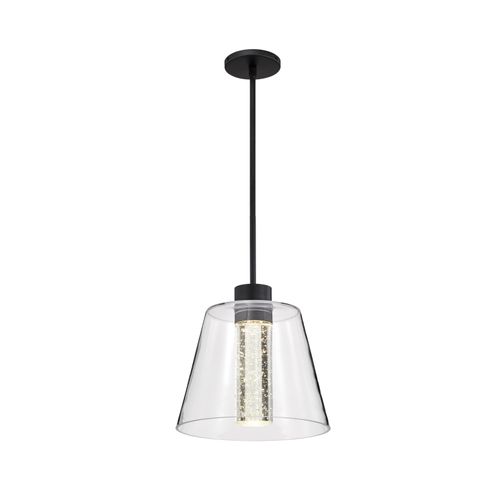 Main product image of Aura 12 Inch LED Pendant Matte Black K9 Bubble Crystal 3000K CCT