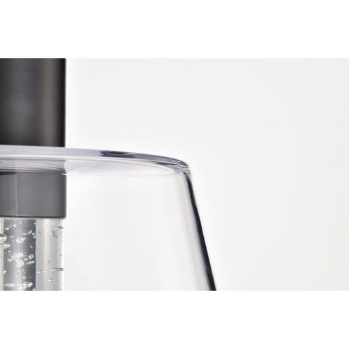 Main product image of Aura 12 Inch LED Pendant Matte Black K9 Bubble Crystal 3000K CCT