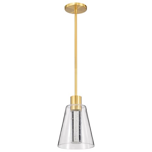 Main product image of Aura 7 Inch LED Pendant Brushed Brass K9 Bubble Crystal 3000K CCT