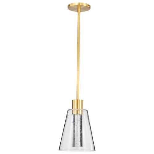 Main product image of Aura 7 Inch LED Pendant Brushed Brass K9 Bubble Crystal 3000K CCT