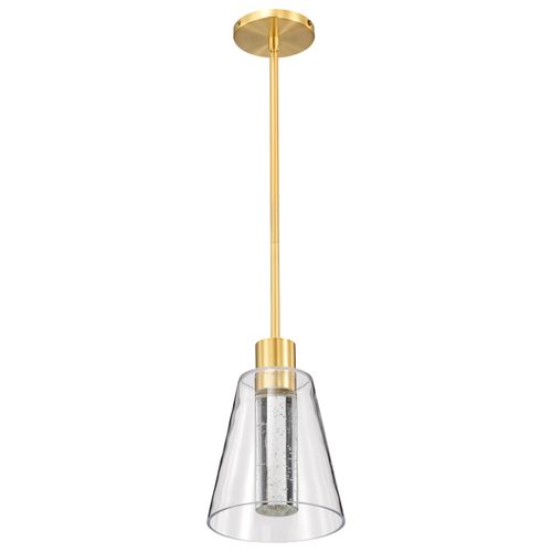 Main product image of Aura 7 Inch LED Pendant Brushed Brass K9 Bubble Crystal 3000K CCT