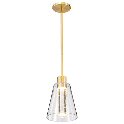Main product image of Aura 7 Inch LED Pendant Brushed Brass K9 Bubble Crystal 3000K CCT