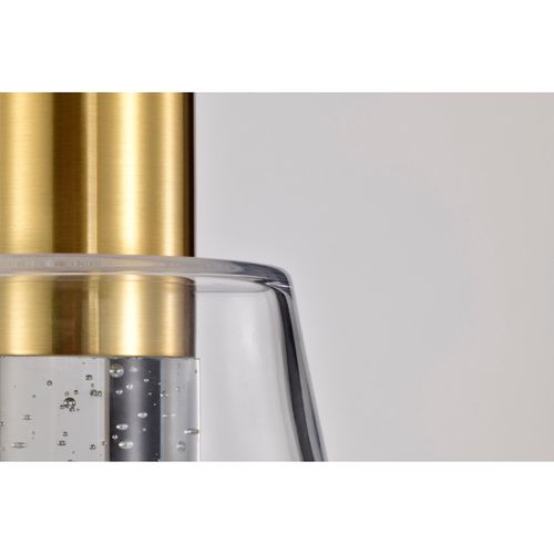 Main product image of Aura 7 Inch LED Pendant Brushed Brass K9 Bubble Crystal 3000K CCT