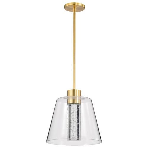 Main product image of Aura 12 Inch LED Pendant Brushed Brass K9 Bubble Crystal 3000K CCT