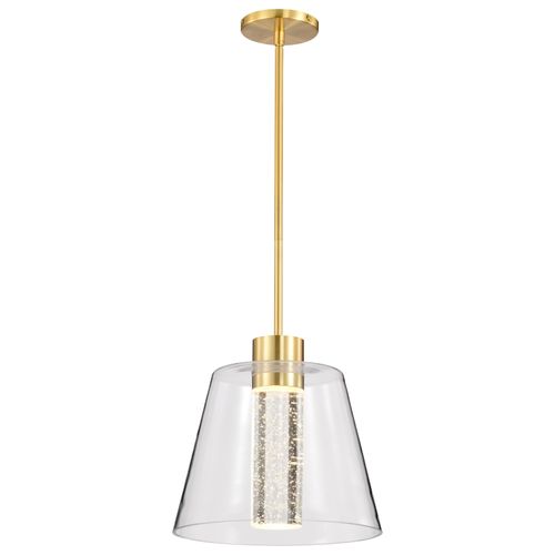 Main product image of Aura 12 Inch LED Pendant Brushed Brass K9 Bubble Crystal 3000K CCT