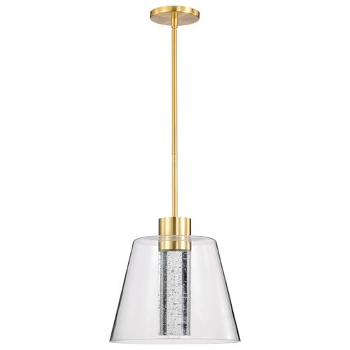 Main product image of Aura 12 Inch LED Pendant Brushed Brass K9 Bubble Crystal 3000K CCT
