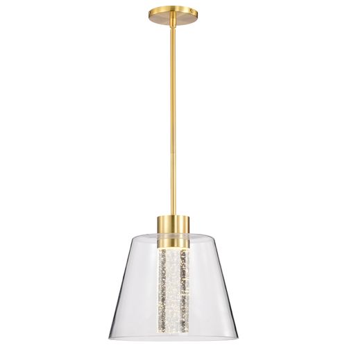Main product image of Aura 12 Inch LED Pendant Brushed Brass K9 Bubble Crystal 3000K CCT