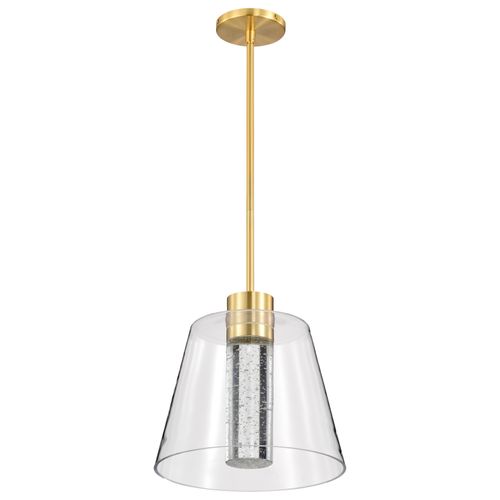 Main product image of Aura 12 Inch LED Pendant Brushed Brass K9 Bubble Crystal 3000K CCT
