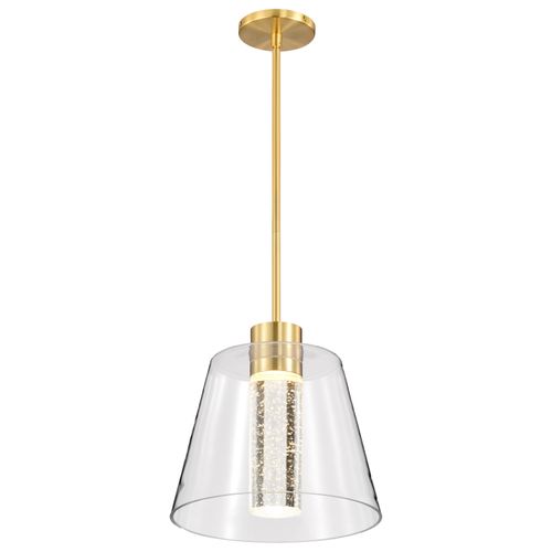 Main product image of Aura 12 Inch LED Pendant Brushed Brass K9 Bubble Crystal 3000K CCT