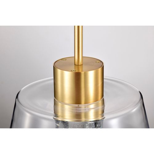 Main product image of Aura 12 Inch LED Pendant Brushed Brass K9 Bubble Crystal 3000K CCT