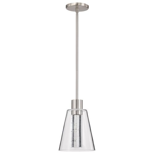 Main product image of Aura 7 Inch LED Pendant Brushed Nickel K9 Bubble Crystal 3000K CCT