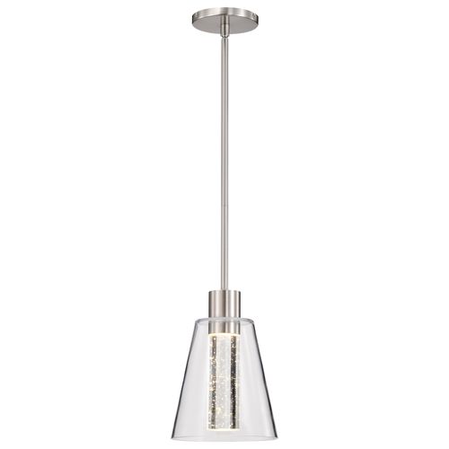 Main product image of Aura 7 Inch LED Pendant Brushed Nickel K9 Bubble Crystal 3000K CCT