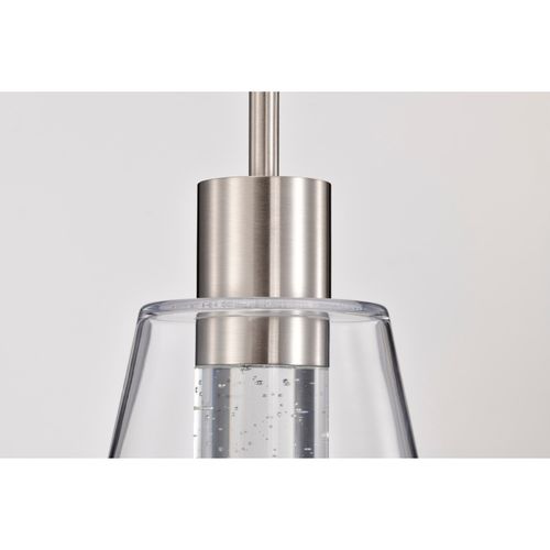 Main product image of Aura 7 Inch LED Pendant Brushed Nickel K9 Bubble Crystal 3000K CCT