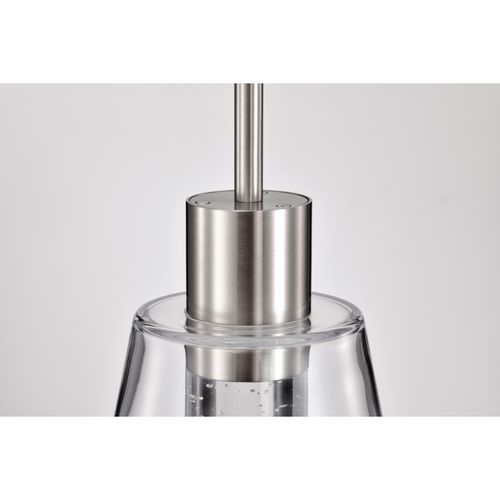 Main product image of Aura 7 Inch LED Pendant Brushed Nickel K9 Bubble Crystal 3000K CCT