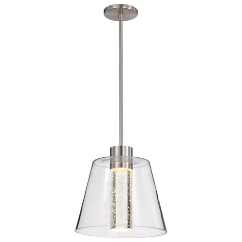 Main product image of Aura 12 Inch LED Pendant Brushed Nickel K9 Bubble Crystal 3000K CCT