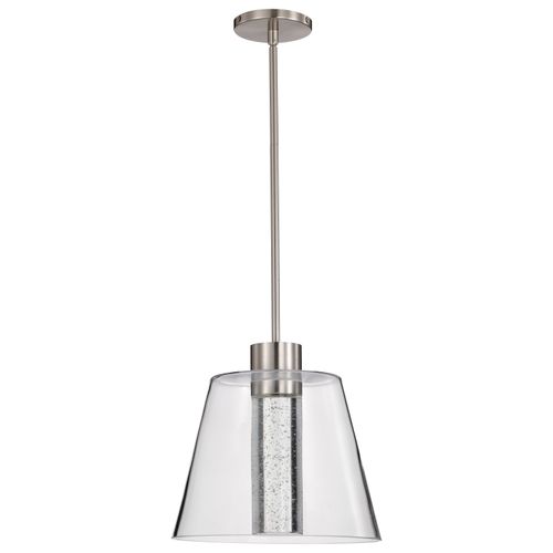 Main product image of Aura 12 Inch LED Pendant Brushed Nickel K9 Bubble Crystal 3000K CCT