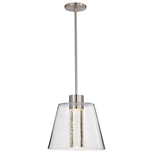 Main product image of Aura 12 Inch LED Pendant Brushed Nickel K9 Bubble Crystal 3000K CCT