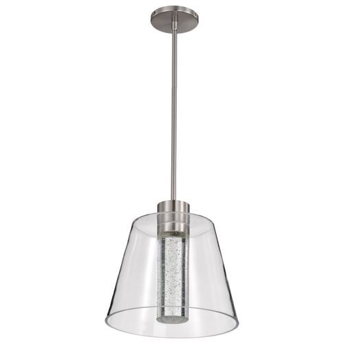 Main product image of Aura 12 Inch LED Pendant Brushed Nickel K9 Bubble Crystal 3000K CCT