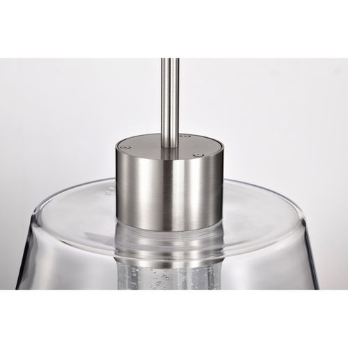 Main product image of Aura 12 Inch LED Pendant Brushed Nickel K9 Bubble Crystal 3000K CCT