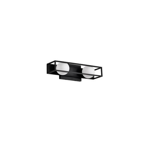 Main product image of Jenkins 16 Inch 2 Light LED Vanity Matte Black w/ Frosted Glass
