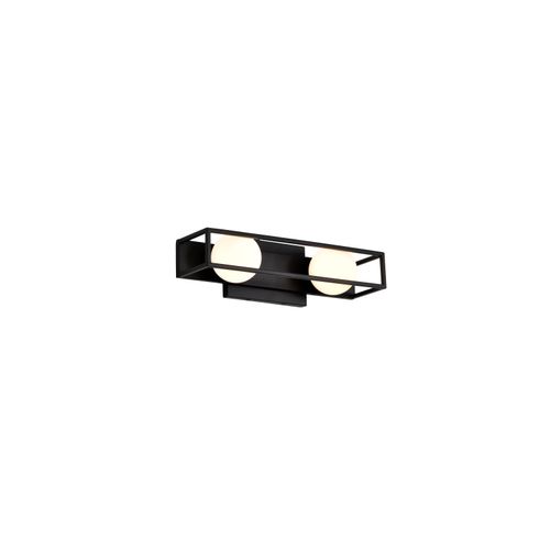 Main product image of Jenkins 16 Inch 2 Light LED Vanity Matte Black w/ Frosted Glass