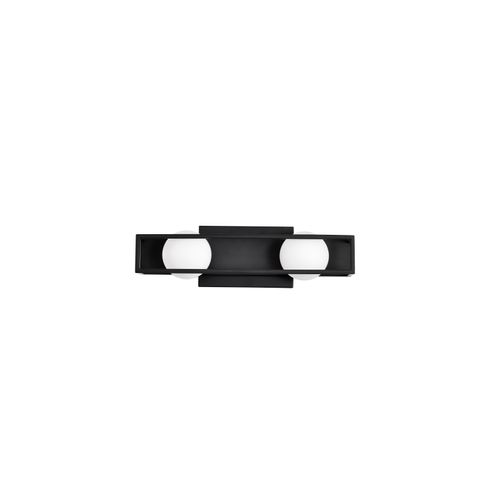 Main product image of Jenkins 16 Inch 2 Light LED Vanity Matte Black w/ Frosted Glass