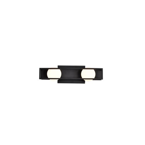 Main product image of Jenkins 16 Inch 2 Light LED Vanity Matte Black w/ Frosted Glass