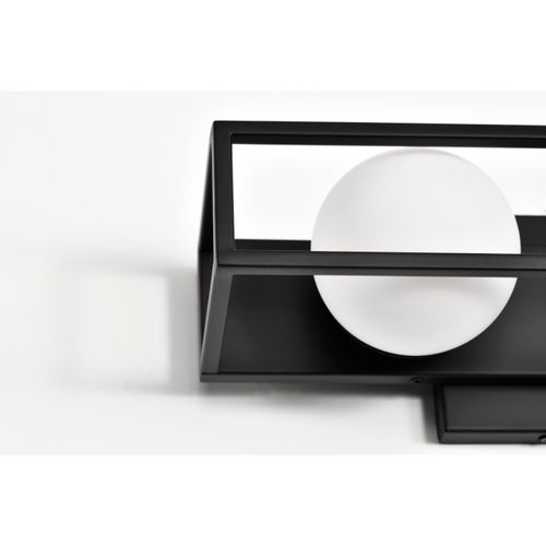 Main product image of Jenkins 16 Inch 2 Light LED Vanity Matte Black w/ Frosted Glass