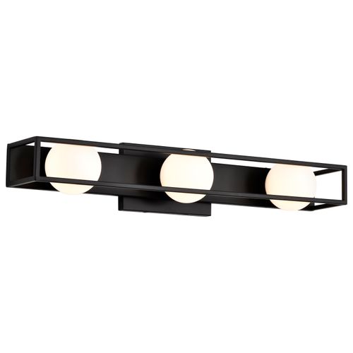 Main product image of Jenkins 24 Inch 3 Light LED Vanity Matte Black w/ Frosted Glass