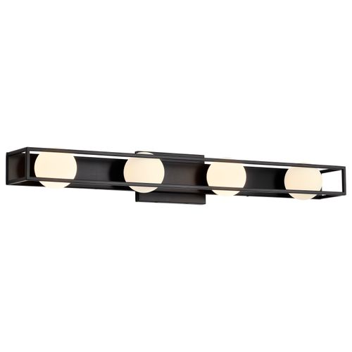 Main product image of Jenkins 32 Inch 4 Light LED Vanity Matte Black w/ Frosted Glass