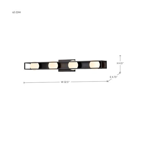 Main product image of Jenkins 32 Inch 4 Light LED Vanity Matte Black w/ Frosted Glass