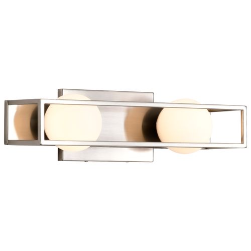 Main product image of Jenkins 16 Inch 2 Light LED Vanity Brushed Nickel w/ Frosted Glass